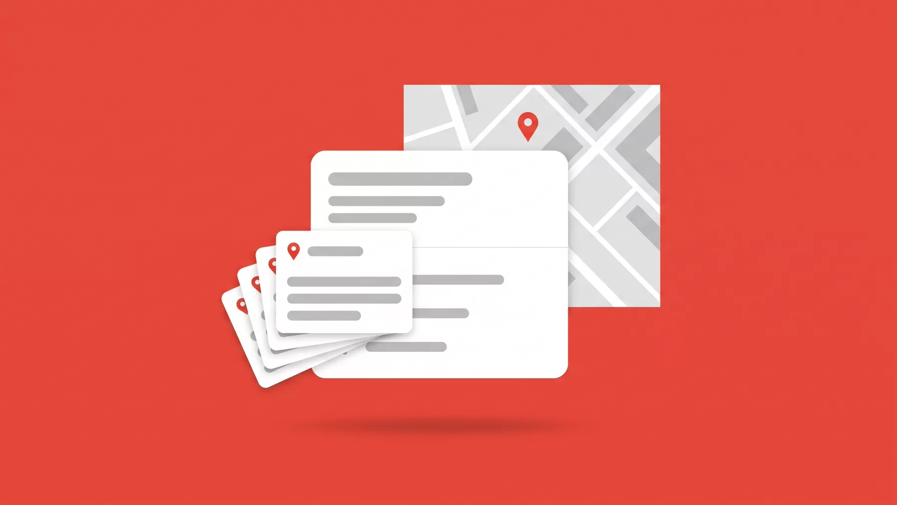 Business listing with several cards fanned out representing different directories