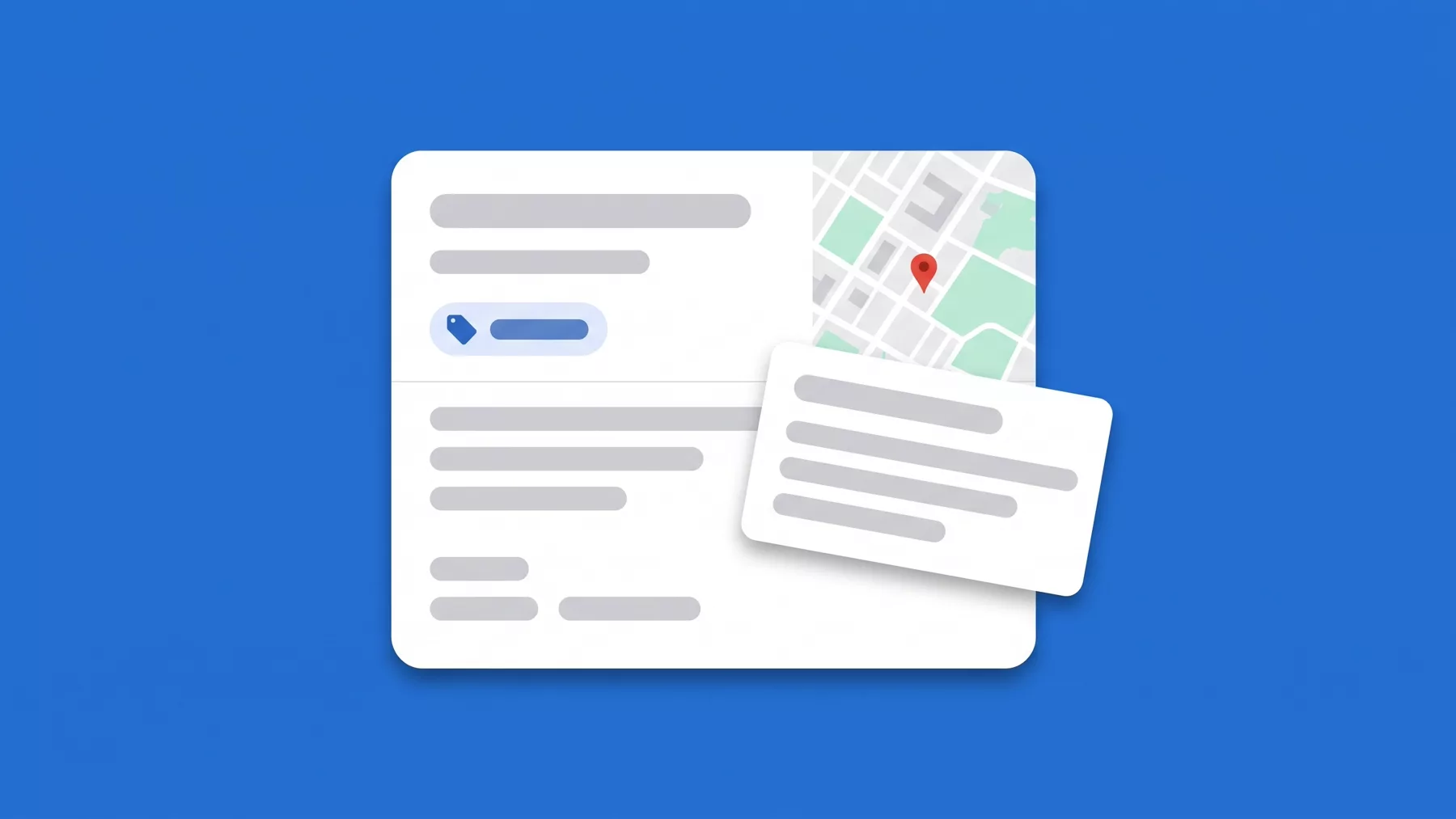 Business listing with a category label highlighted in blue under the title
